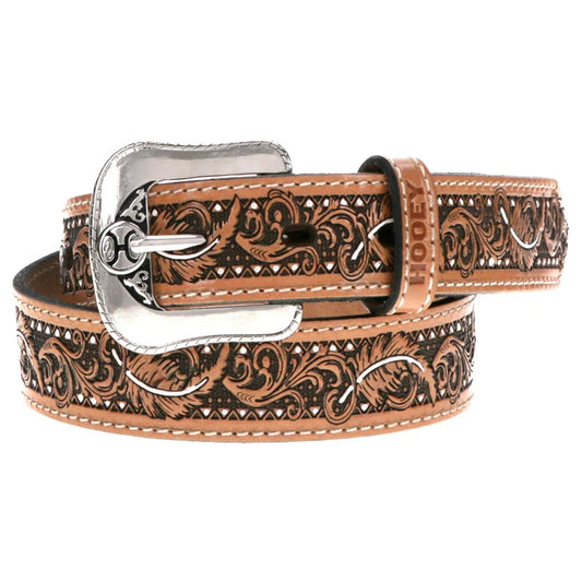 Hooey HMBLT006Y - War Paint Leather Feather and Filigree