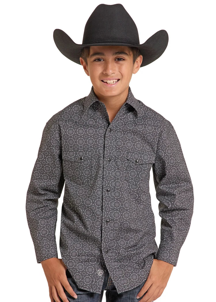 Rock and Roll BBN2S09422 - Kid's Long Sleeve Button Up
