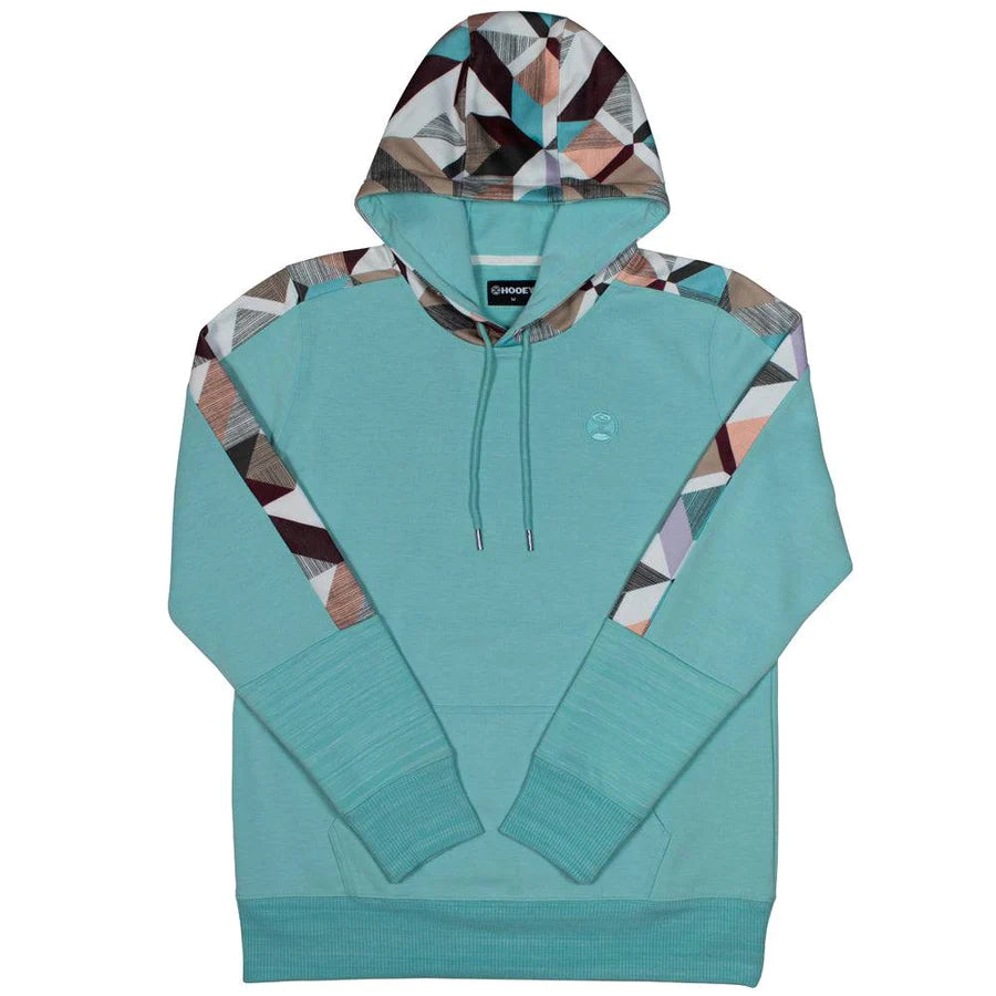 "CANYON" TURQUOISE W/MULTI COLOR PATTERN HOOEY HOODY