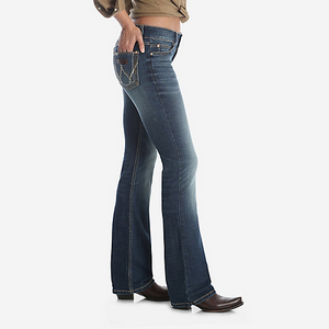 Wrangler Women's Retro Side Panel Flare Jeans in Shady Lady