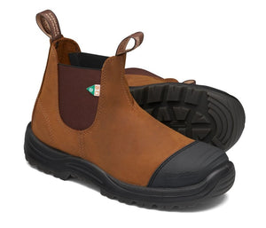 Blundstone #169 - Work & Safety Boot Rubber Toe Cap Crazy Horse Brown