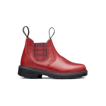 Blundstone #2192 - Kids Red with Burgundy Tartan Elastic