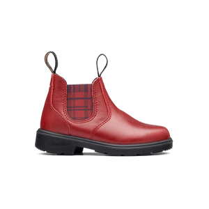 Blundstone #2192 - Kids Red with Burgundy Tartan Elastic